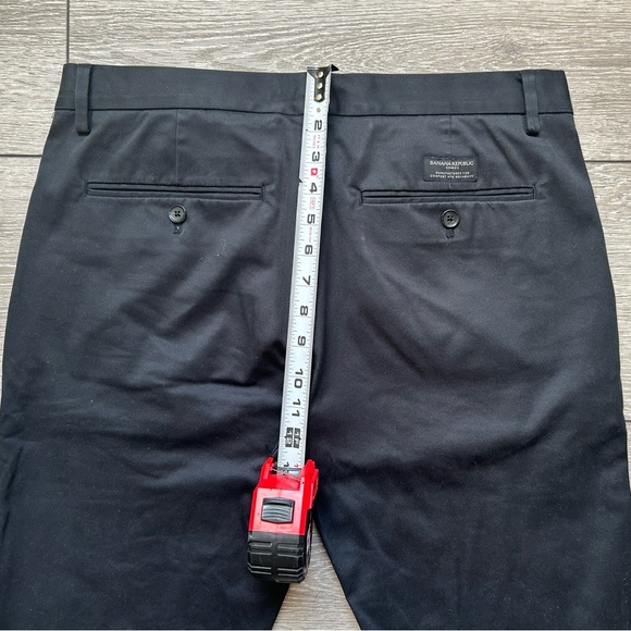 Banana Republic Pants Men 32x32 Black Fulton Chino Flat Front Classiccore Preppy - Picture 11 of 11